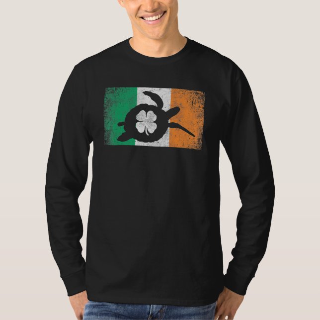 Sea Turtle St Patrick's Day Irish Flag Ireland Sai T-Shirt (Vorderseite)
