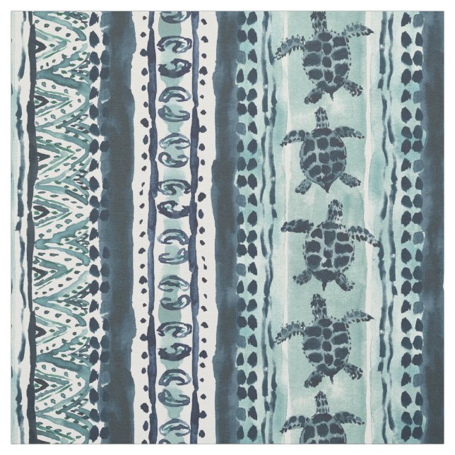 SEA TURTLE STRIPE Boho Küste Stoff (Muster)