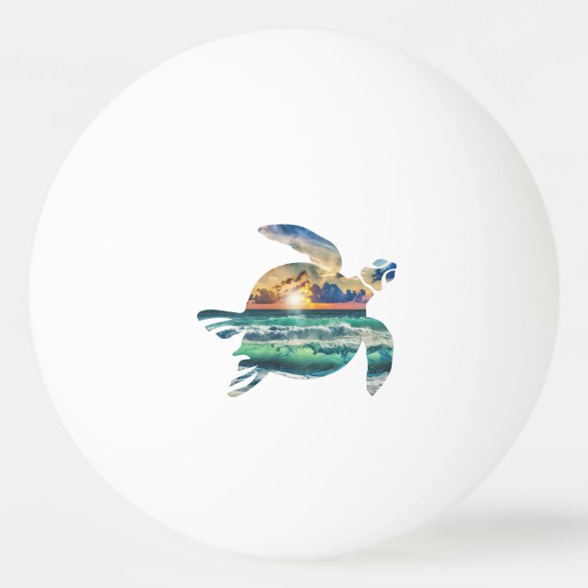 Sea Turtle Sunset Beach Golf Balls Golf Ball Marke Tischtennisball (Vorderseite)