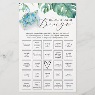 Sea Turtle Theme Brautparty Bingo Flyer