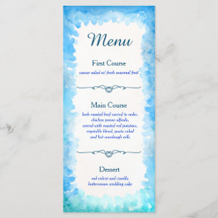 Sea Turtle Theme Custom Menu Cards Blau und Grün Menükarte