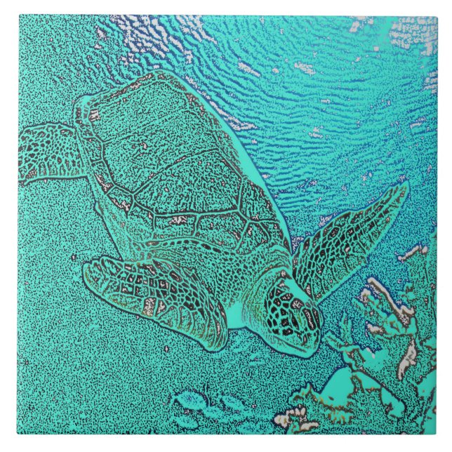 Sea Turtle Tile Fliese (Vorderseite)