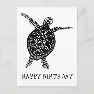 Sea Turtle Tortoise HAPPY BIRTHDAY Postkarte