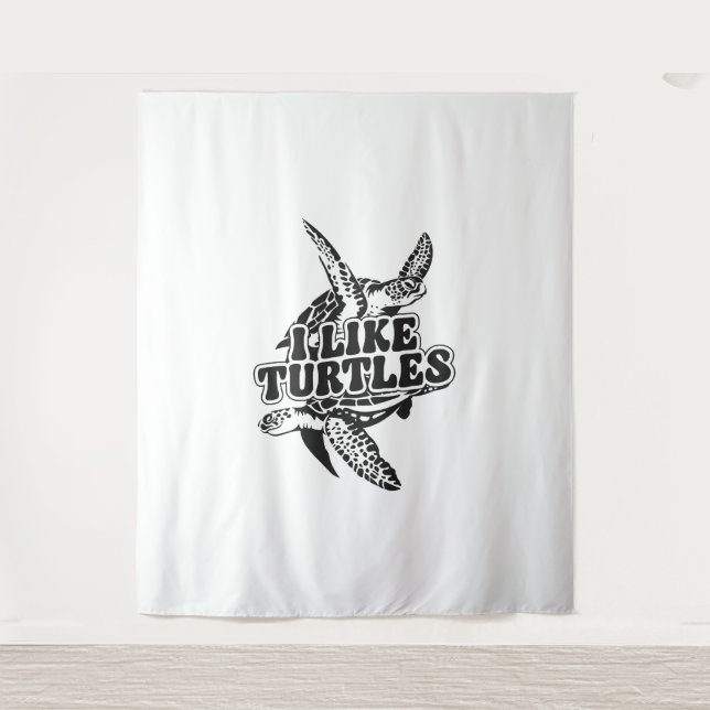 Sea Turtle Tortoise I like Turtles Wandteppich (Vorderseite)