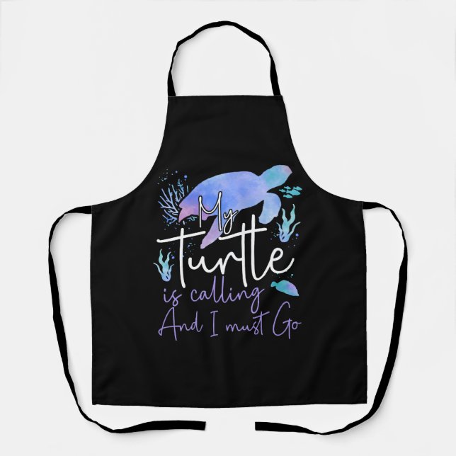 Sea Turtle Tortoise Wasserfarbe Schürze (Vorderseite)