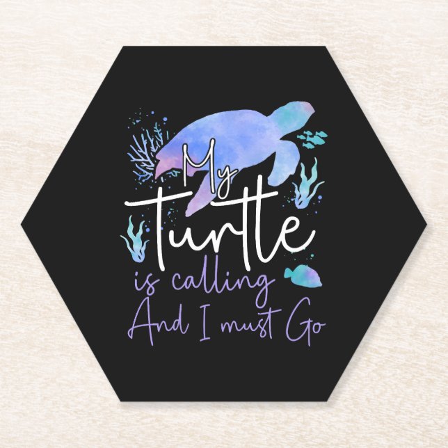 Sea Turtle Tortoise Wasserfarbe Untersetzer (Vorderseite)
