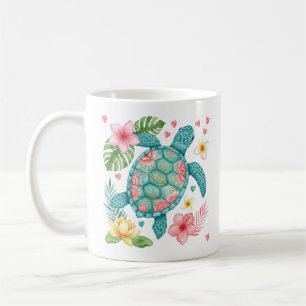 Sea Turtle Tropical Blume Summer Kaffeetasse