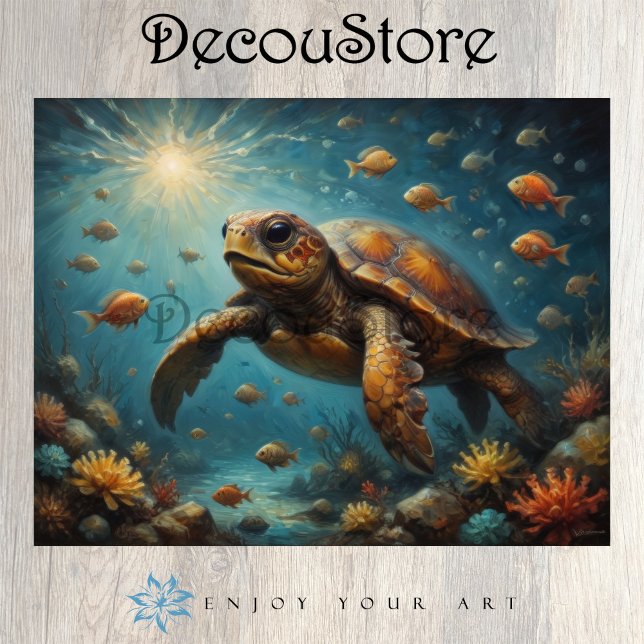 Sea Turtle Underwater Decoupage Seidenpapier (Von Creator hochgeladen)