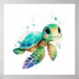 Sea Turtle Wall Art Poster