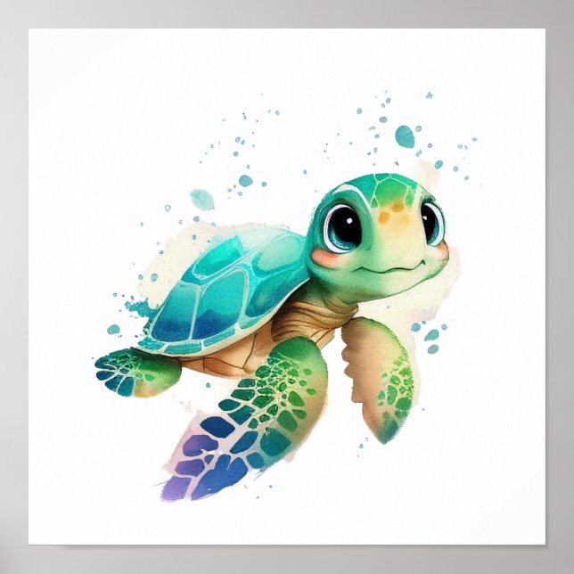 Sea Turtle Wall Art Poster (Vorne)