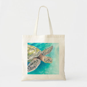 Sea Turtle Watercolor Green Tragetasche