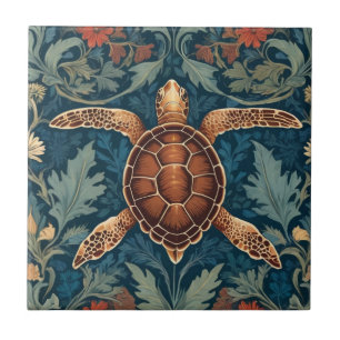 Sea Turtle William Morris Stil Fliese
