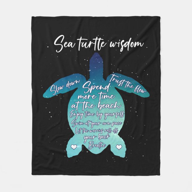 Sea Turtle Wisdom Sea Turtle Liebe Fleecedecke (Vorderseite)