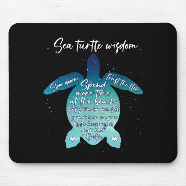 Sea Turtle Wisdom Sea Turtle Liebe Mousepad (Vorne)