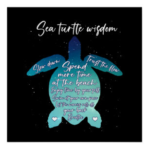 Sea Turtle Wisdom Sea Turtle Liebe Poster