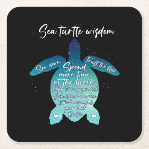 Sea Turtle Wisdom Sea Turtle Liebe Rechteckiger Pappuntersetzer