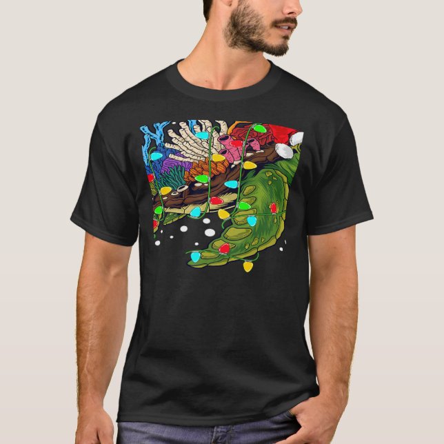 Sea Turtle Xmas Lights Santa Sea Turtle Christmas T-Shirt (Vorderseite)