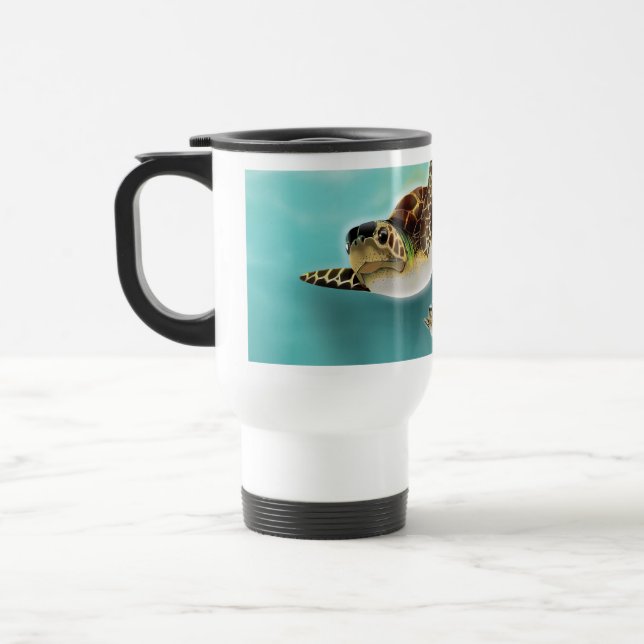Sea Turtles art print. Reisebecher (Links)