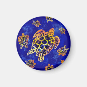 Sea Turtles Batik African Art Magnet