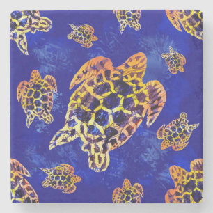 Sea Turtles Batik African Art Steinuntersetzer