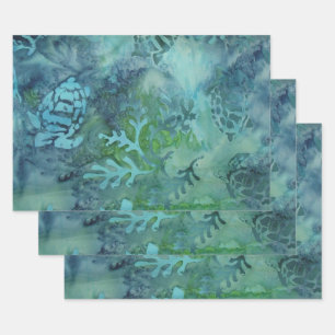 Sea Turtles Batik Geschenkpapier Set