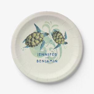 Sea Turtles Beach Coastal Nautical Pappteller