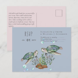 Sea Turtles Beach Hochzeit Postkarte