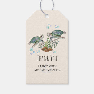 Sea Turtles Beach Hochzeitsmarken Geschenkanhänger