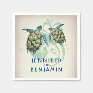 Sea Turtles Beach Tropical Wedding Serviette