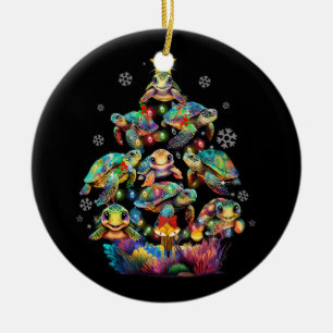 Sea Turtles Christmas Tree Ocean Life Animal Lover Keramik Ornament