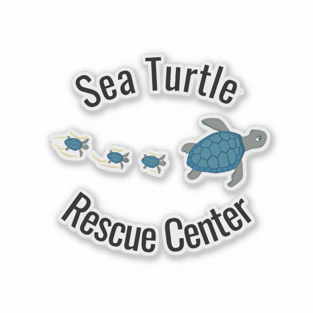 Sea Turtles Design Vinyl Sticker (Vorderseite)