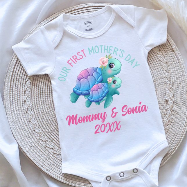 Sea Turtles First Mother Day Säugling Bodysuit Baby Strampler (Von Creator hochgeladen)