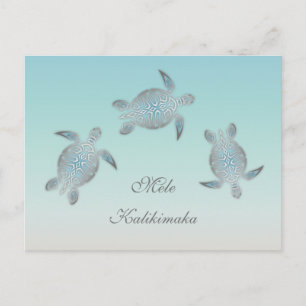 Sea Turtles Mele Kalikimaka Weihnachten Postkarte