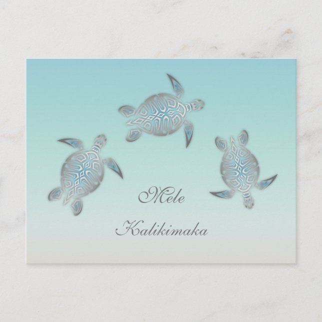Sea Turtles Mele Kalikimaka Weihnachten Postkarte (Vorderseite)