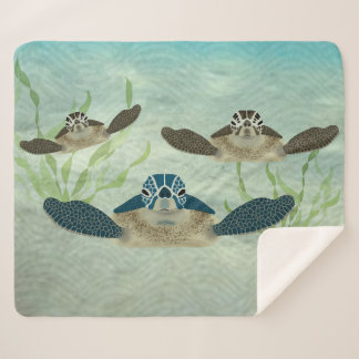 Sea Turtles Sherpa Blanket Sherpadecke