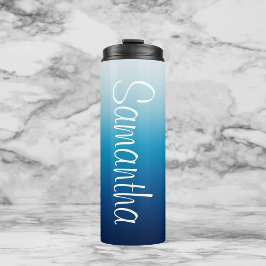 Sea und Sky Blue Ombre Personalisiert Thermosbecher