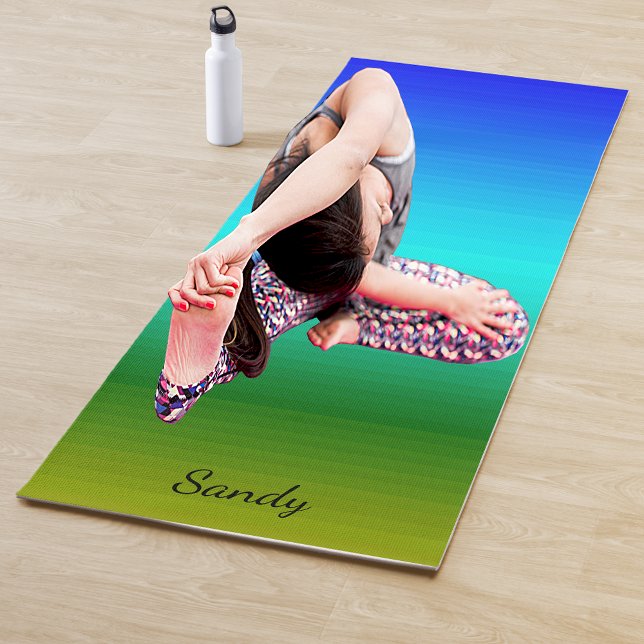 Sea und Sky Blue und Green Gradient Ihren Namen hi Yogamatte (Von Creator hochgeladen)