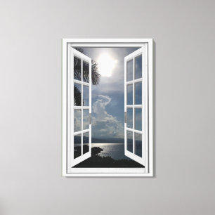 Sea View Trompe L'oeil Fake Window Leinwanddruck