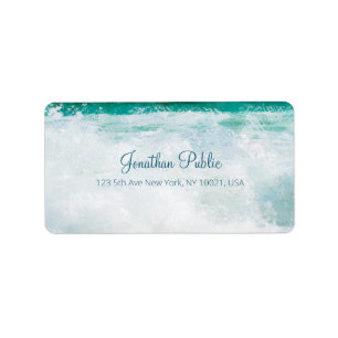 Sea Waves Handschrift Text Elegant Moderne Adresse Adressaufkleber