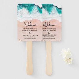 Sea Waves & Sand Beach Wedding Fächer