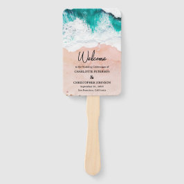 Sea Waves & Sand Beach Wedding Fächer