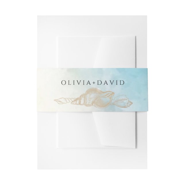 Sea Wedding Summer Blue Ocean Beach Hochzeit Einladungsbanderole (Vorderseite Beispiel)