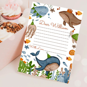 Sea Whale Birthday Time Capsule Message Card Einladung