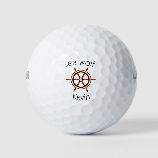 "SEA WOLF", Lenkrad, personalisiert Golfball (Vorderseite)