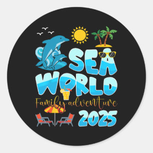 Sea World Dolphin Family Adventure Trip 2025 Sprin Runder Aufkleber