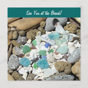 Sea You at the Beach! Einladungen! Küstenfossilien Einladung