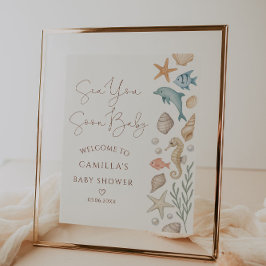 Sea you bald Baby Coastal Baby Dusche Willkommen Poster