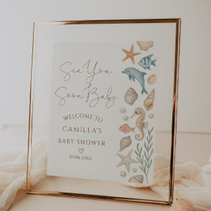 Sea you bald Baby Coastal Baby Dusche Willkommen Poster