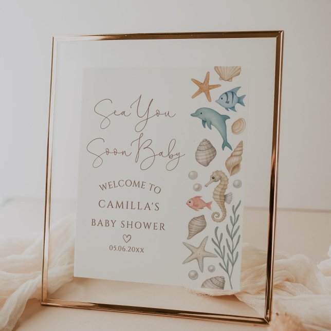 Sea you bald Baby Coastal Baby Dusche Willkommen Poster (Von Creator hochgeladen)