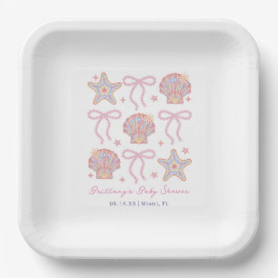 Sea you bald Baby Girl Coastal Babydusche Pappteller